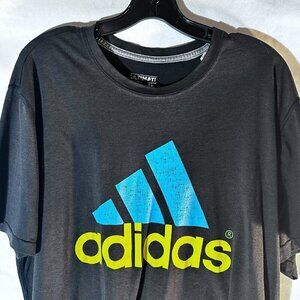 Vintage Adidas Athletic Activewear Black Multicolor Short Sleeve T Shirt Tee 2XL